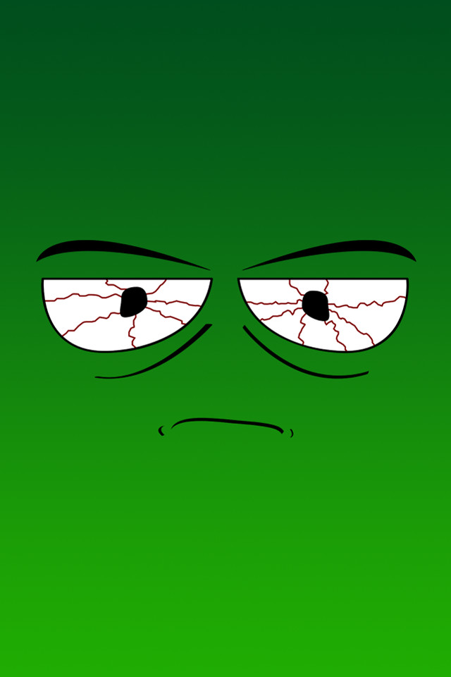 Green background sad face frown free wallpaper for mobile - medium preview image