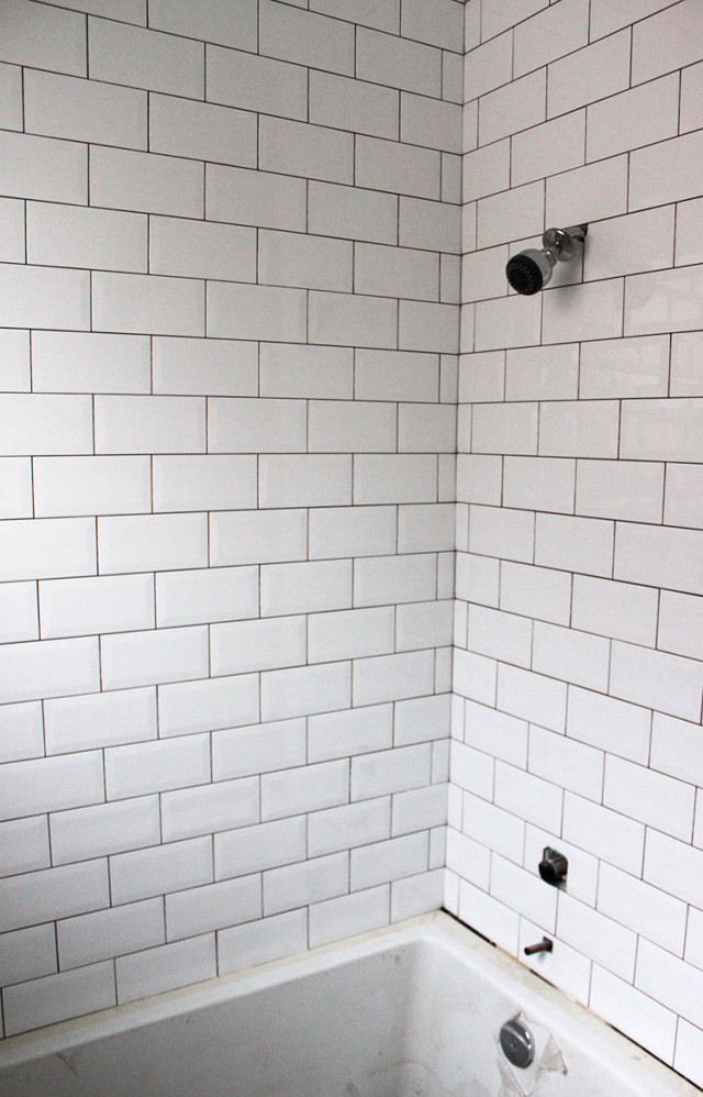 White tiled bathroom mosaic shower free wallpaper for mobile - medium preview image