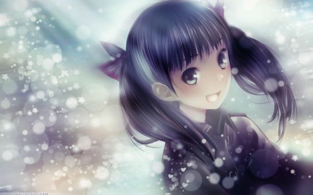 Girl long hair ponytail snow free wallpaper for desktop - medium preview image