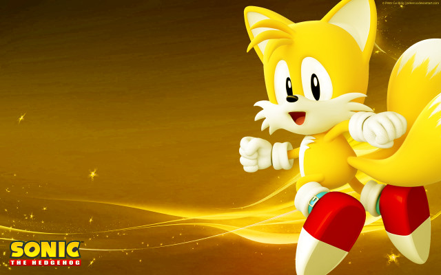 Cartoon cat running yellow background free wallpaper for desktop - medium preview image