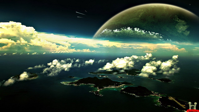 Planet view plane window clouds free wallpaper for desktop - medium preview image