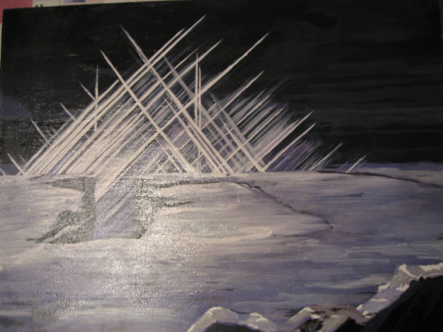 Person walking snow field night free wallpaper for desktop - medium preview image