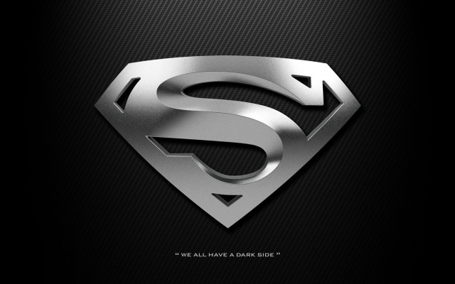 Superman logo silver black background free wallpaper for desktop - medium preview image