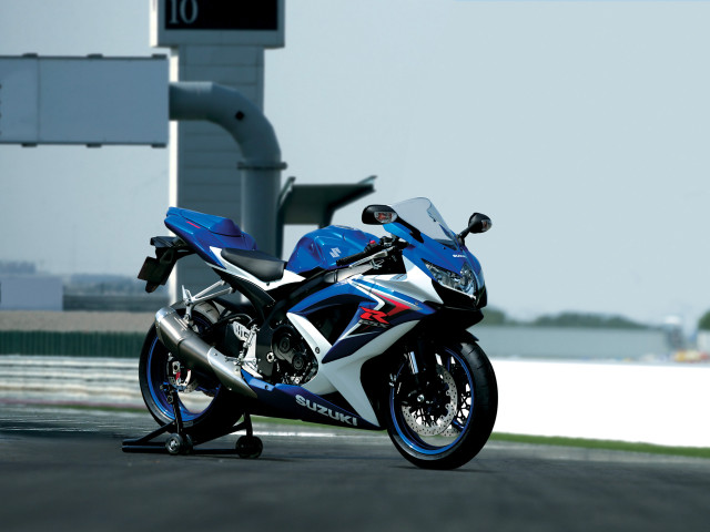 Blue white motorcycle race track free wallpaper for desktop - medium preview image
