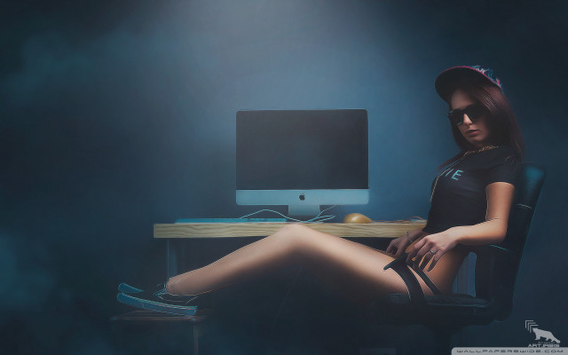 Woman sitting chair legs crossed #4 free wallpaper for desktop - medium preview image