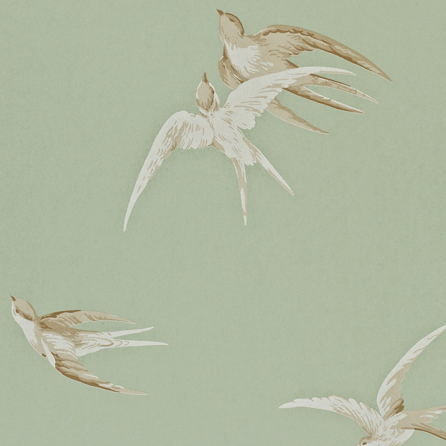 Birds flying sky green background free wallpaper for tablet - medium preview image