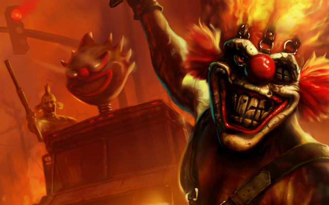 Clown gun fire building background free wallpaper for desktop - medium preview image