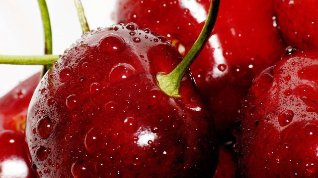 Cherry water droplets macro photorealism #2 free wallpaper for desktop - medium preview image