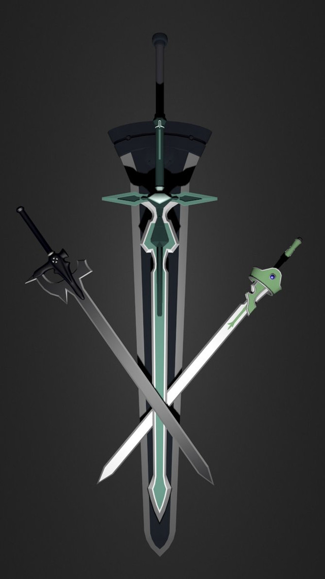 Sword swords hanging wall dark free wallpaper for mobile - medium preview image