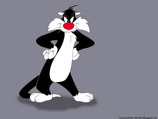 Cartoon cat red nose black free wallpaper for desktop - medium preview image