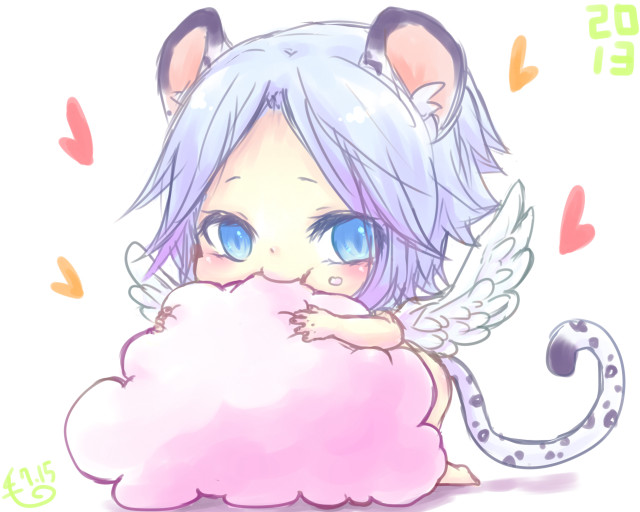 Cat cloud tail drawing image free wallpaper for desktop - medium preview image