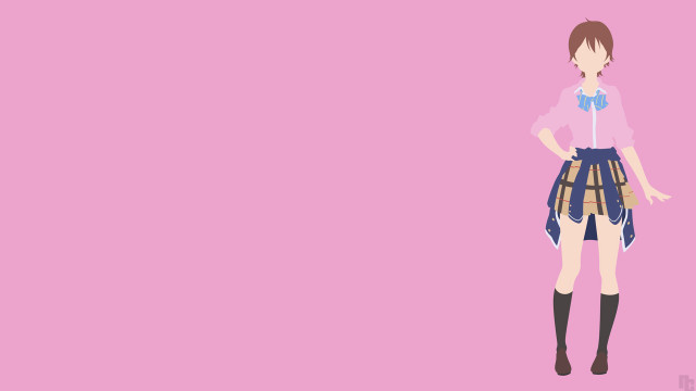 Woman skirt boots pink background free wallpaper for desktop - medium preview image