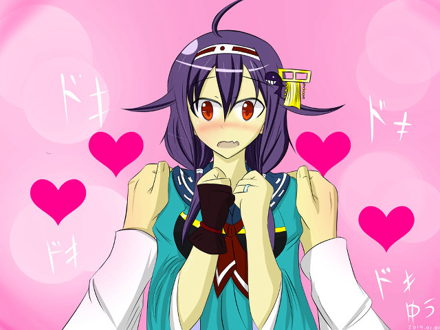 Purple hair girl blue dress free wallpaper for desktop - medium preview image