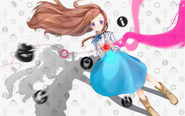 Girl flying long hair ball free wallpaper for desktop - medium preview image