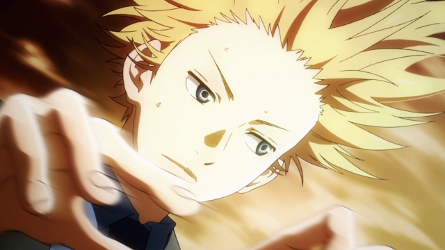 Blonde man pointing hand on free wallpaper for desktop - medium preview image