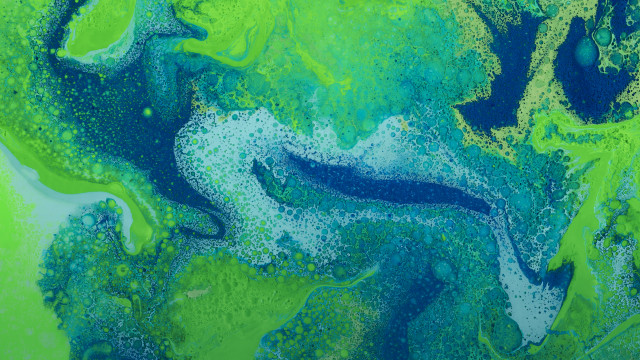 Green blue water bubbles painting free wallpaper for desktop - medium preview image