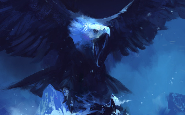 Eagle wings spread air painting free wallpaper for desktop - medium preview image