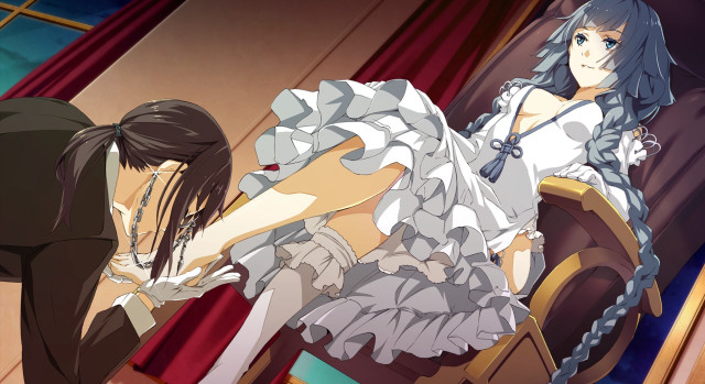 Man woman white dress chair free wallpaper for desktop - medium preview image