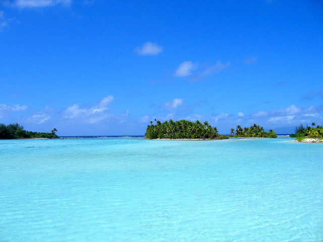 Blue lagoon trees sky clouds free wallpaper for desktop - medium preview image