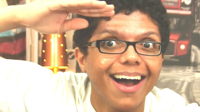 Man glasses smiling holding hair free wallpaper for desktop - medium preview image