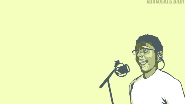 Man glasses microphone yellow background free wallpaper for desktop - medium preview image