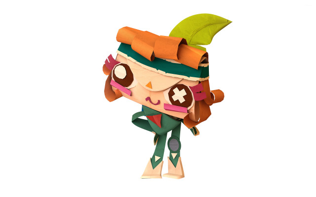 Paper doll hat green leaf free wallpaper for desktop - medium preview image