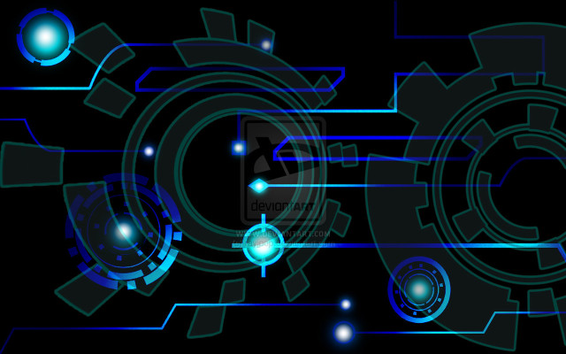 Blue black background clock circles free wallpaper for desktop - medium preview image