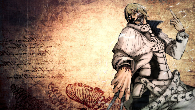 Man white outfit knife cigarette free wallpaper for desktop - medium preview image