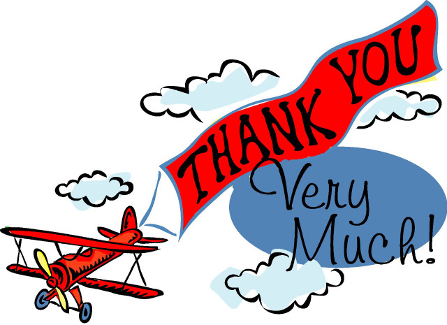 Red plane thank you very free wallpaper for desktop - medium preview image
