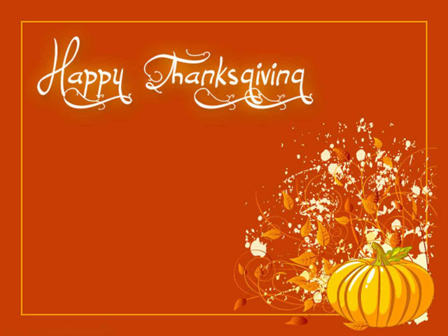 Happy thanksgiving card pumpkin side free wallpaper for desktop - medium preview image