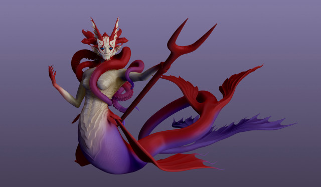 Cartoon character red purple hair free wallpaper for desktop - medium preview image