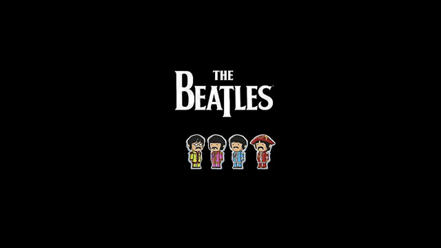 Beatles logo black background four free wallpaper for desktop - medium preview image