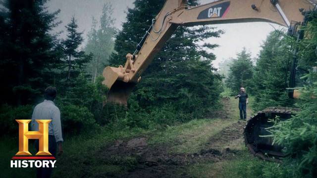 Man forest bulldozer tree night free wallpaper for desktop - medium preview image