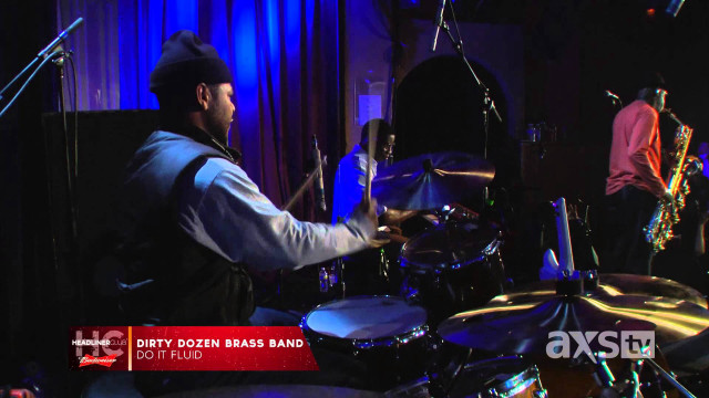 Man playing drums band stage free wallpaper for desktop - medium preview image