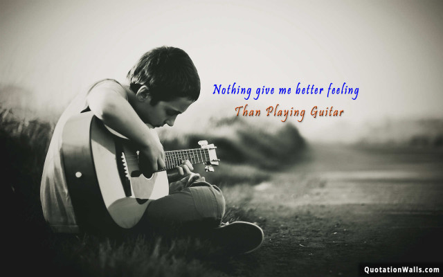 Young man playing guitar quote free wallpaper for desktop - medium preview image