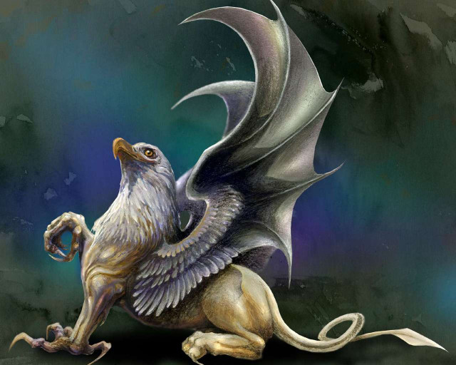 Dragon wings spread tail curled free wallpaper for desktop - medium preview image