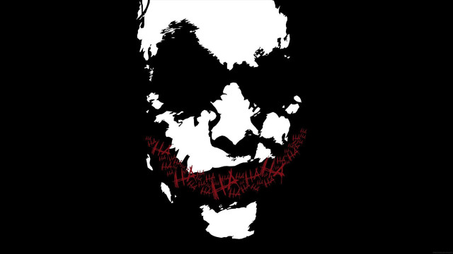 Joker face red writing black free wallpaper for desktop - medium preview image