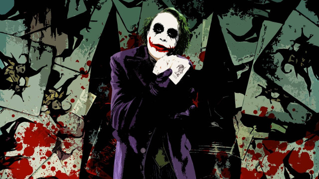 Joker costume man card knife free wallpaper for desktop - medium preview image