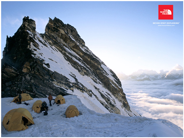 Snowy mountain tents north face free wallpaper for desktop - medium preview image