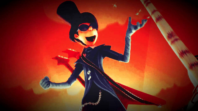 Cartoon character black outfit red free wallpaper for desktop - medium preview image