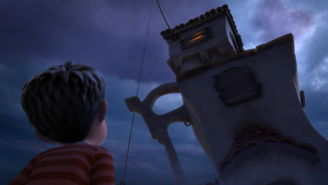 Boy looking tower sky night free wallpaper for desktop - medium preview image