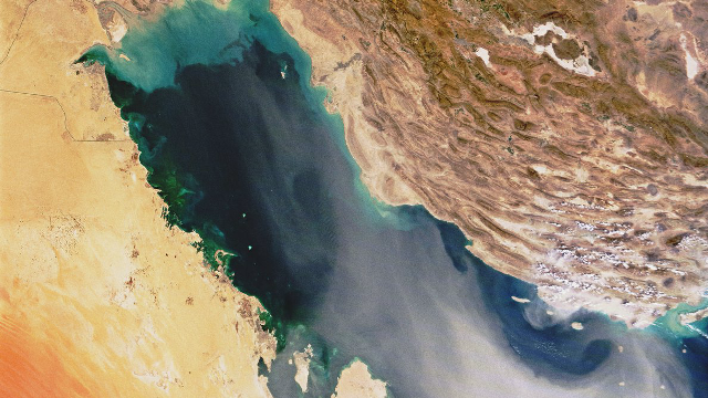 Satellite image desert water red free wallpaper for desktop - medium preview image