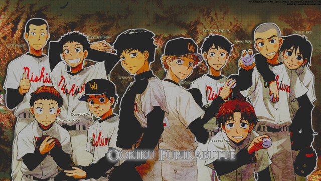 Anime boys baseball uniforms group free wallpaper for desktop - medium preview image