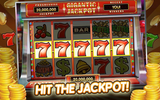 Slot machine gold coins jackpot free wallpaper for desktop - medium preview image