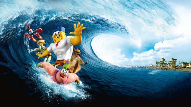 Cartoon character surfing wave ocean #2 free wallpaper for desktop - medium preview image
