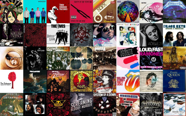 Collage bands logos wall colors free wallpaper for desktop - medium preview image