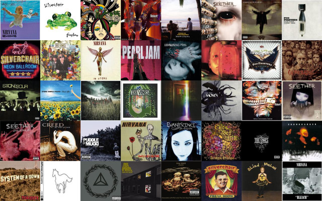 Collage posters woman face people free wallpaper for desktop - medium preview image