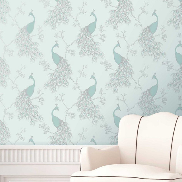 White chair peacock wallpaper pattern free wallpaper for tablet - medium preview image