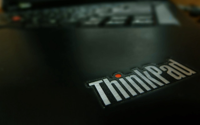 Thinkpad closeup sticker keyboard background free wallpaper for desktop - medium preview image