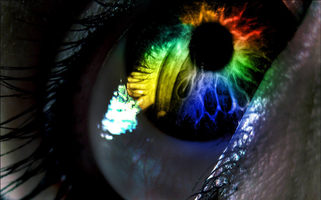 Rainbow iris macro fire planet free wallpaper for desktop - medium preview image